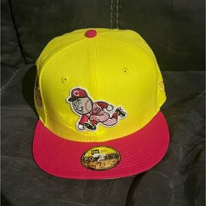 New Era mens 7 3/8 NWT  yellow/pink Cincinnati 1970 All Star Games